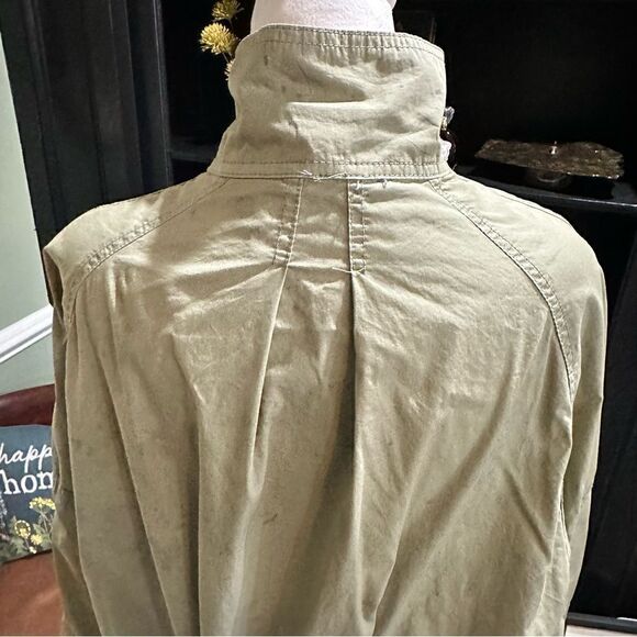 Free People Womens Parachute Jacket Military Green Slouchy Splatter Size Small - Picture 9 of 13